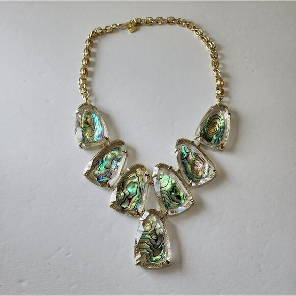 Kendra scott Suspended Abalone and Gold Harlow Necklace - Picture 1 of 10